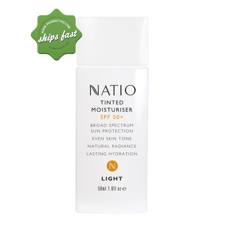 NATIO TINTED MOISTURISER SPF50 50ML LIGHT (Special buy online only)