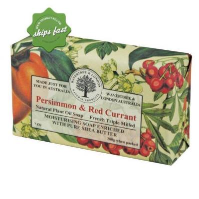 WAVERTREE AND LONDON NATURAL PRODUCTS PERSIMON AND RED CURRANT SOAP 200G