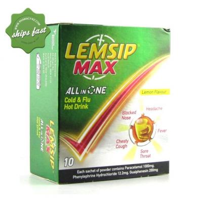 LEMSIP MAX COLD FLU LEMON 10