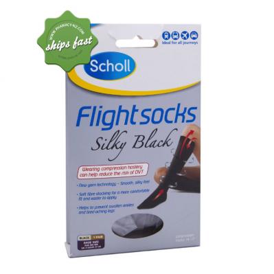 SCHOLL FLIGHT SOCKS BLACK SILKY 6 8
