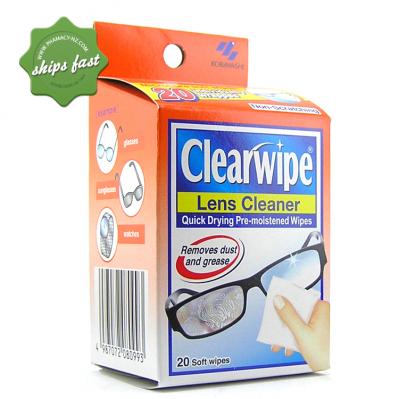 CLEARWIPES LENS CLEANER 20 WIPES