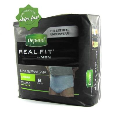 DEPEND REALFIT FOR MEN LARGE X 8