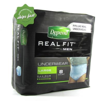 DEPEND REALFIT FOR MEN LARGE X 8