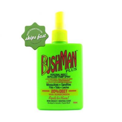 Bushman Plus Insect Repellent 20% Deet  Plus Sunscreen 100ml Pump