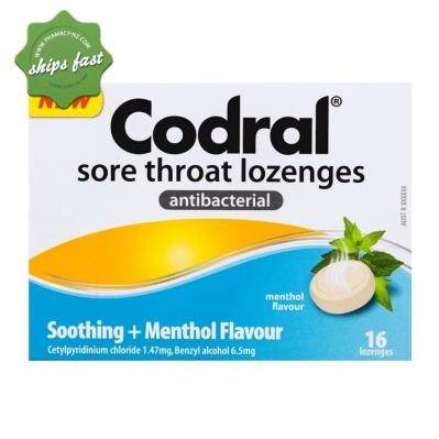 Codral Throat Lozenges Mentol Flavour 16 pack