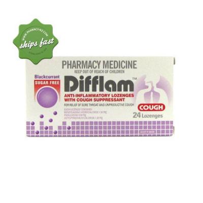 DIFFLAM LOZENGES COUGH BLACKCURRANT SUGAR FREE 24s