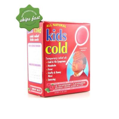 KIDS COLD LOLLIPOPS RASPBERRY 10