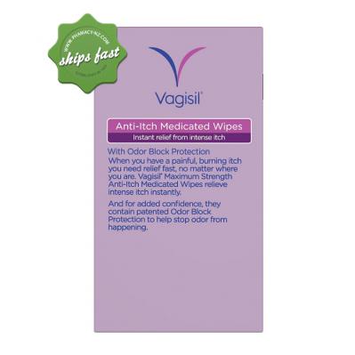 VAGISIL ITCH RELIEF WIPES 12S