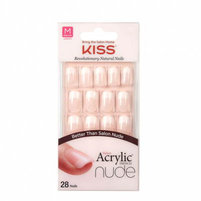 Kiss Acrylic Nude French Nails Cashmere 28