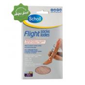 SCHOLL FLIGHT SOCKS LADIES UK 6-8 NATURAL SHEER