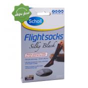Scholl Flight Socks Black Silky 6-8