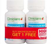 Clinicians Magnesium 625 125mg 90 Capsules Buy One Get One Free