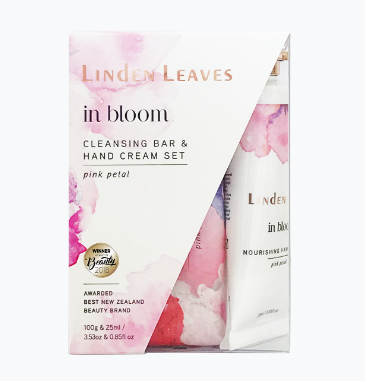 Linden Leaves In Bloom Hand Cream & Cleansing Bar Set Pink Petal 