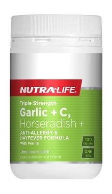 Nutra-Life Triple Strength Garlic + C, Horseradish 100 Capsules