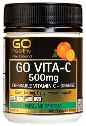 GO Healthy Go Vitamin C 500mg Orange 100 Chewable Tablets