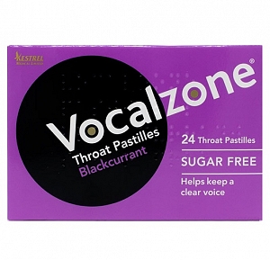 Vocalzone Throat Pastilles Sugar Free Blackcurrant 24