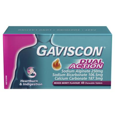 Gaviscon Dual Action Mixed Berry Chewable Tablets 48s