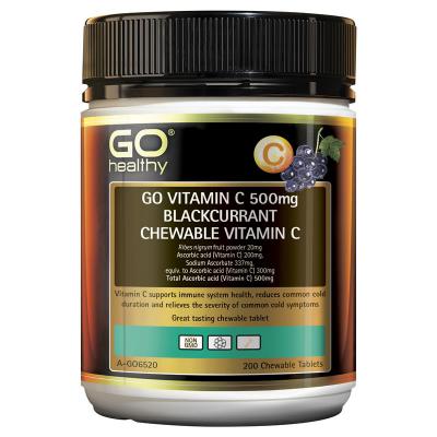 Go Healthy Go Vitamin C Blackcurrant 200 Chewable Tablets