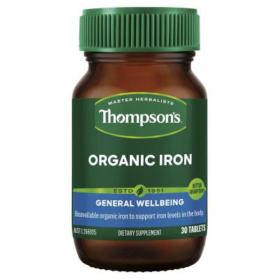 Thompsons Organic Iron 24mg 30 Tablets 