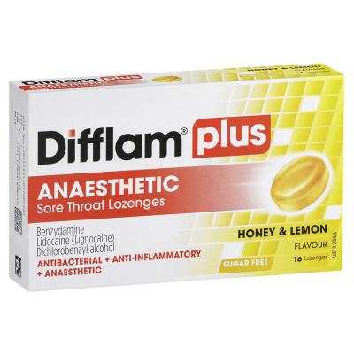 Difflam Plus Anaesthetic Honey Lemon 16 Pack