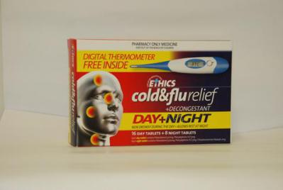 Ethics Cold and Flu Day and Night 24 Pack plus Thermometer