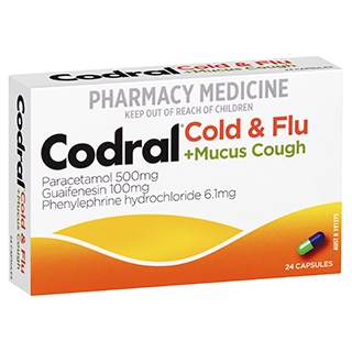 Codral Cold and Flu Plus Mucus Cough 24 Tablets