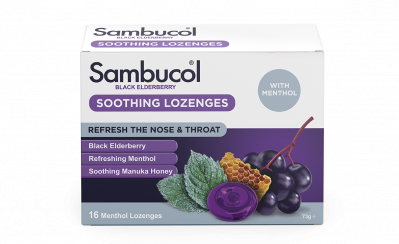 Sambucol Menthol Soothing Nose and Throat Lozenges 16pk