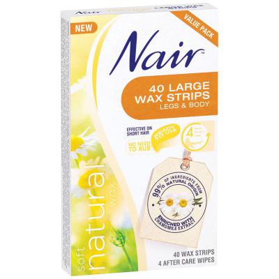 Nair Soft Natural Wax Strips Large 40 Pack