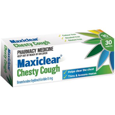 Maxiclear Chesty Cough 8mg 30 Tablets