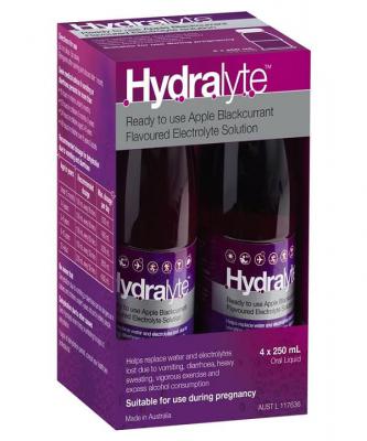 HYDRALYTE Liquid Apple & Blackcurrent 4x 250ml