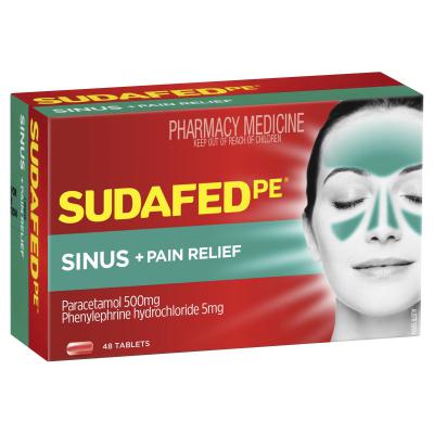 Sudafed PE Sinus Pain 48 Tablets