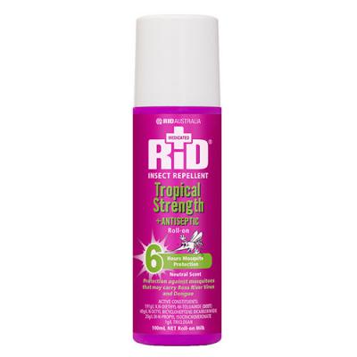 Rid Insect Repellent Tropical Strength Plus Antiseptic Roll On 100g