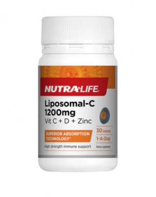 Nutra-Life Liposomal Vitamin C 1200 plus Zinc Plus Vitamin D 30 Tablets