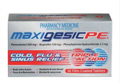 Maxigesic PE Cold and Flu Sinus Relief 30 Pack