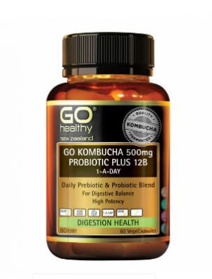 Go Healthy Go Kombucha 500mg Probiotic plus B12 60 Capsules