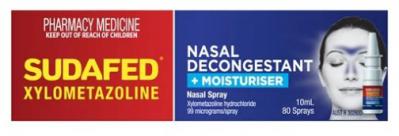 Sudafed Xylometazoline Decongestant plus Moisturiser Nasal Spray 10ml 