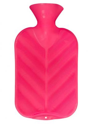Fashy Hot Water Bottle Single Ribbed Neon Pink 2L