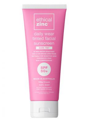 Ethical Zinc Daily Wear Tinted Sunscreen SPF50 100g Dark