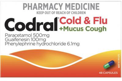 Codral Cold and Flu Plus Mucus Cough 48 Tablets