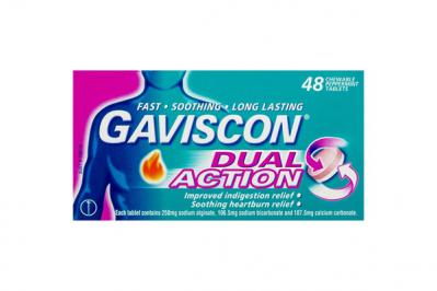 Gaviscon Dual Action Chewable Tablets 48 Tablets 
