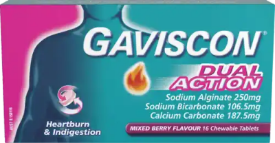 Gaviscon Dual Action Mixed Berry Chewable Tablets 16s