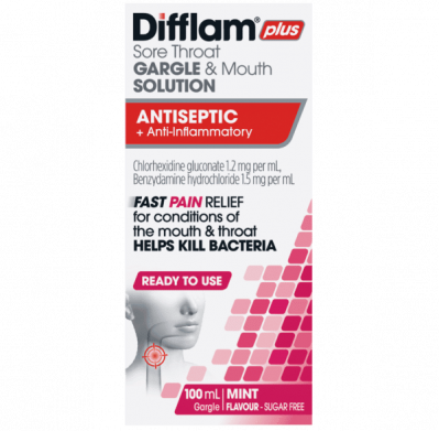 Difflam Plus Sore Throat Gargle & Mouth Solution 100ml