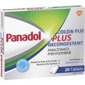 Panadol Cold and Flu Decongestant 20 Caplets 