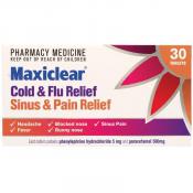 Maxiclear Cold and Flu Sinus and Pain 30 Tablets
