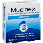 Mucinex Chesty Cough 12 Tablets 20 Pack