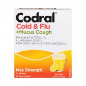 Codral Cold and Flu Plus Mucus Cough 10 Sachets Oral Drink