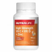 Nutra-Life High Strength Vitamin C plus Vitamin D and Zinc 60 Tablets
