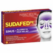 Sudafed PE Sinus Allergy plus Pain 24 Tablets