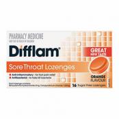 Difflam Lozenges Orange Sugar Free 16 Pack