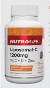 Nutra-Life Liposomal Vitamin C 1200 plus Zinc Plus Vitamin D 60 Tablets